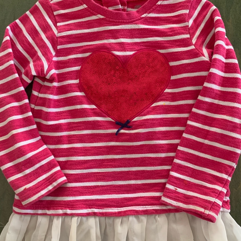 Girls 4T Striped Heart Shirt